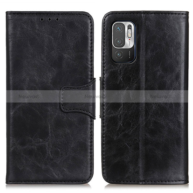 Leather Case Stands Flip Cover Holder M02L for Xiaomi Redmi Note 10T 5G Black