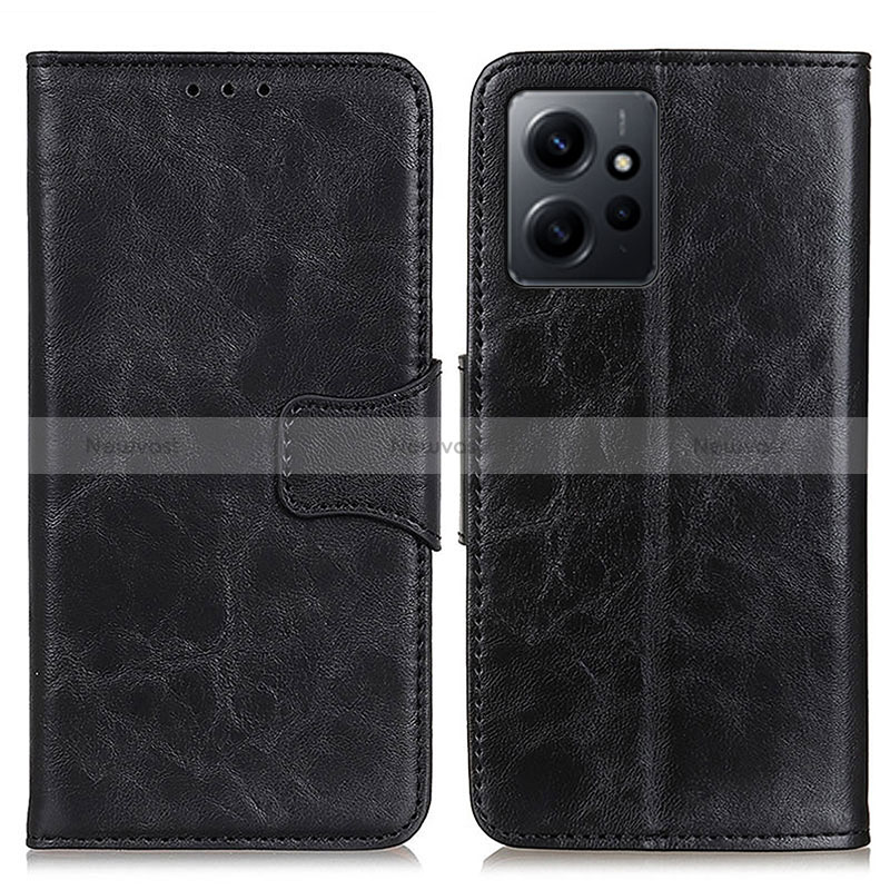 Leather Case Stands Flip Cover Holder M02L for Xiaomi Redmi Note 12 4G Black