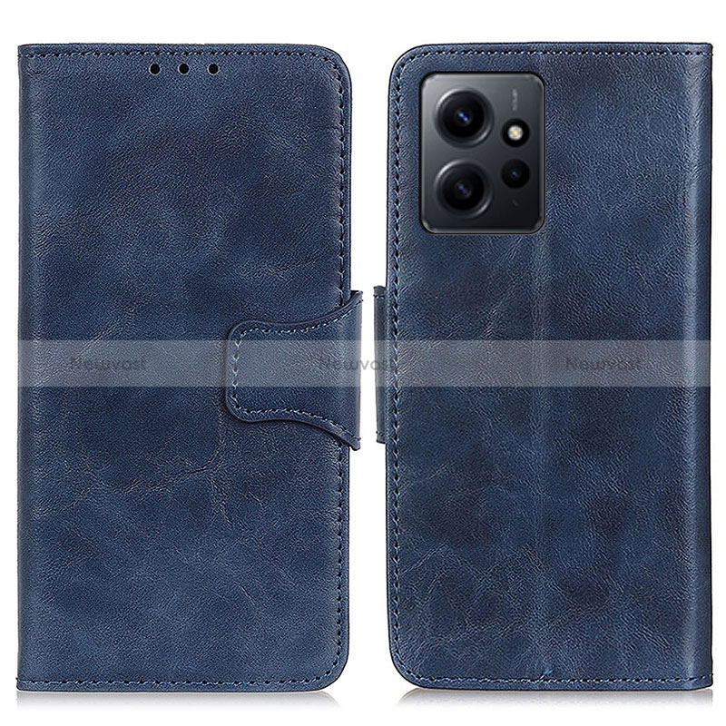 Leather Case Stands Flip Cover Holder M02L for Xiaomi Redmi Note 12 4G Blue