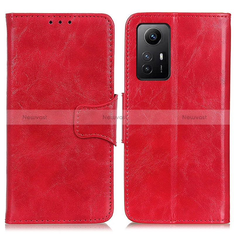 Leather Case Stands Flip Cover Holder M02L for Xiaomi Redmi Note 12S Red