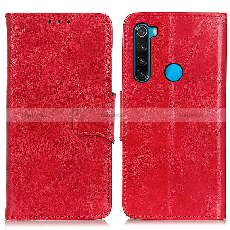 Leather Case Stands Flip Cover Holder M02L for Xiaomi Redmi Note 8 (2021) Red