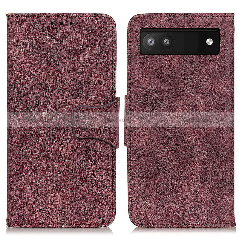 Leather Case Stands Flip Cover Holder M03L for Google Pixel 6a 5G Purple