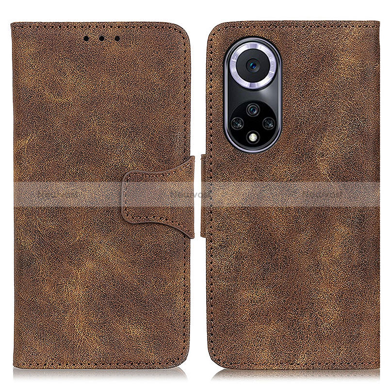 Leather Case Stands Flip Cover Holder M03L for Huawei Honor 50 5G Brown