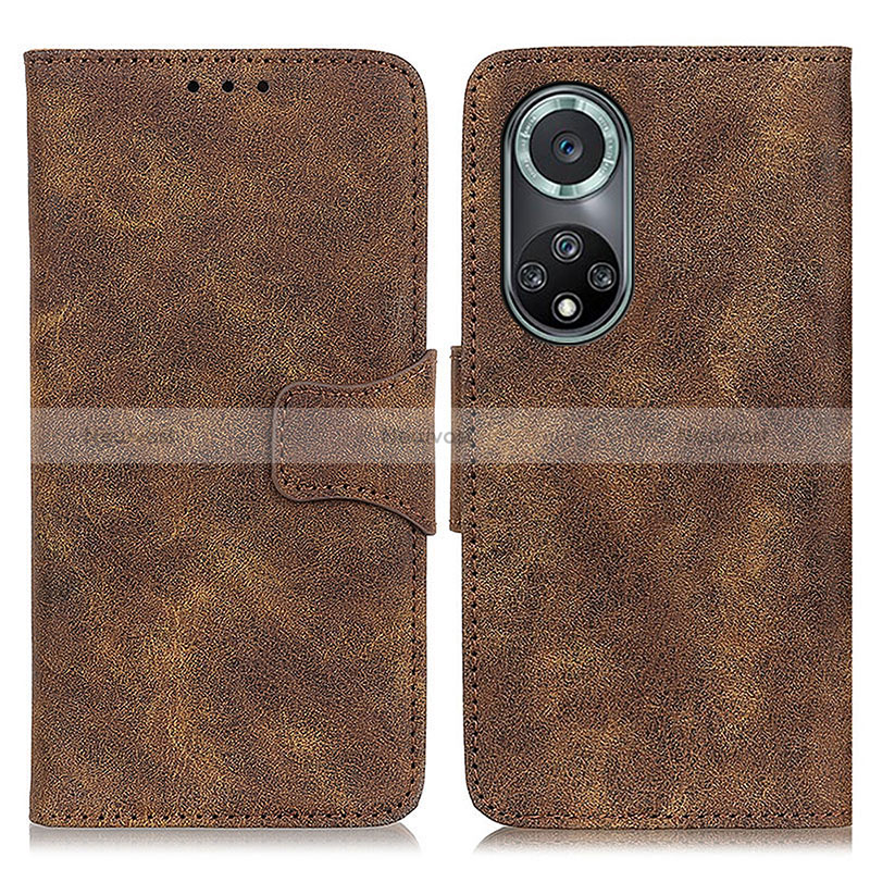 Leather Case Stands Flip Cover Holder M03L for Huawei Nova 9 Pro Brown