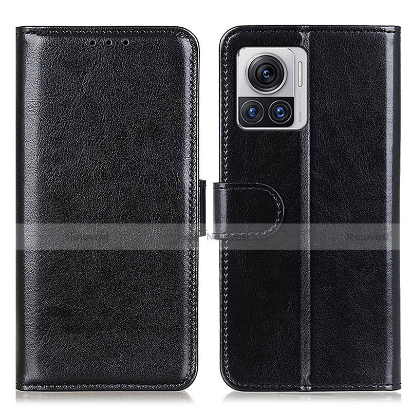 Leather Case Stands Flip Cover Holder M03L for Motorola Moto Edge 30 Ultra 5G Black