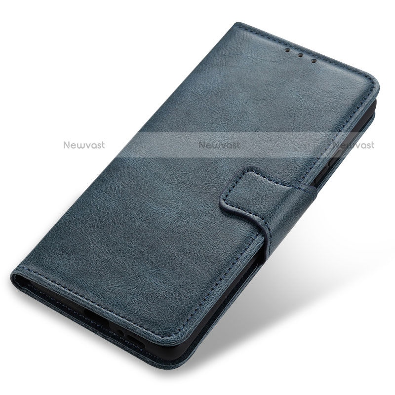 Leather Case Stands Flip Cover Holder M03L for Motorola Moto G Play (2023) Blue