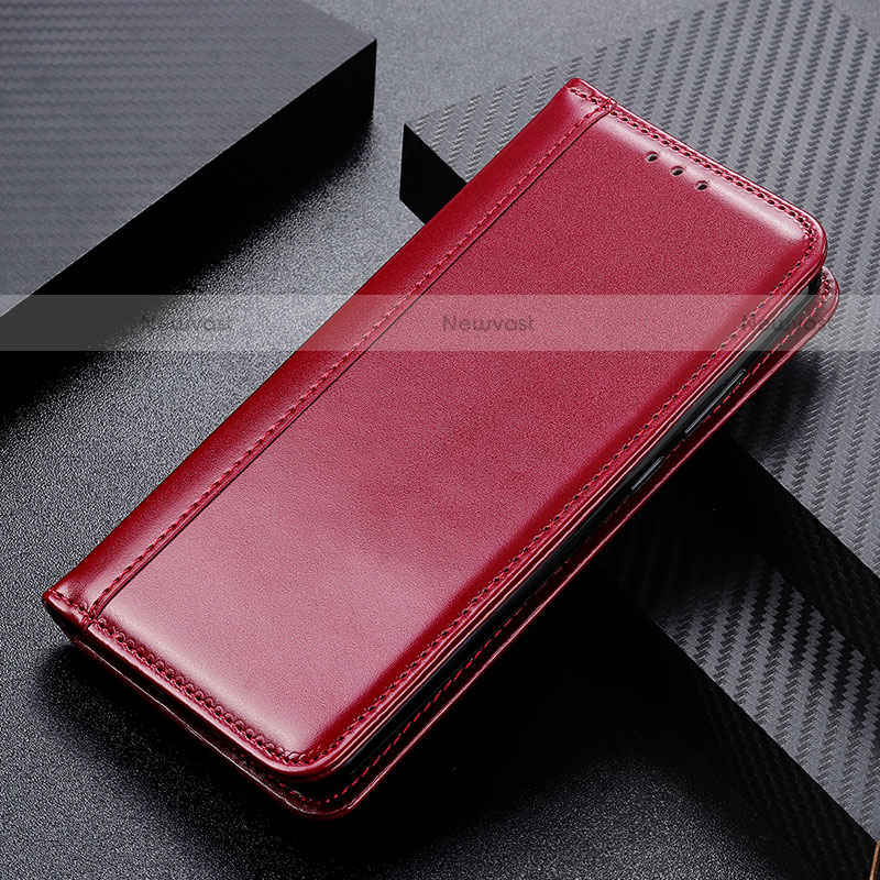 Leather Case Stands Flip Cover Holder M03L for Motorola Moto G10 Red