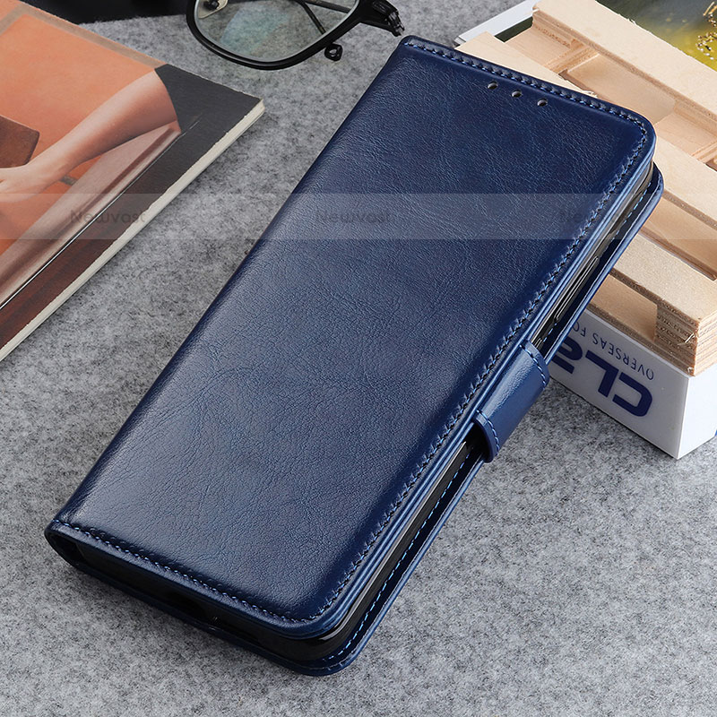 Leather Case Stands Flip Cover Holder M03L for Nothing Phone 1 Blue