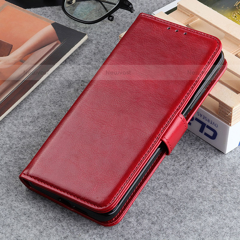 Leather Case Stands Flip Cover Holder M03L for Nothing Phone 1 Red