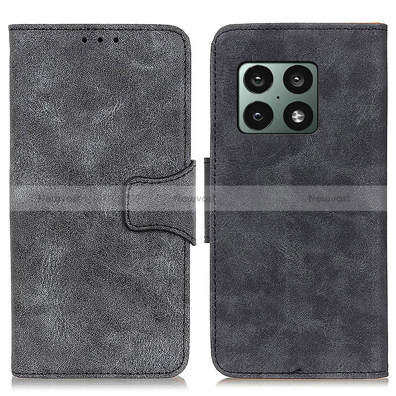 Leather Case Stands Flip Cover Holder M03L for OnePlus 10 Pro 5G Black