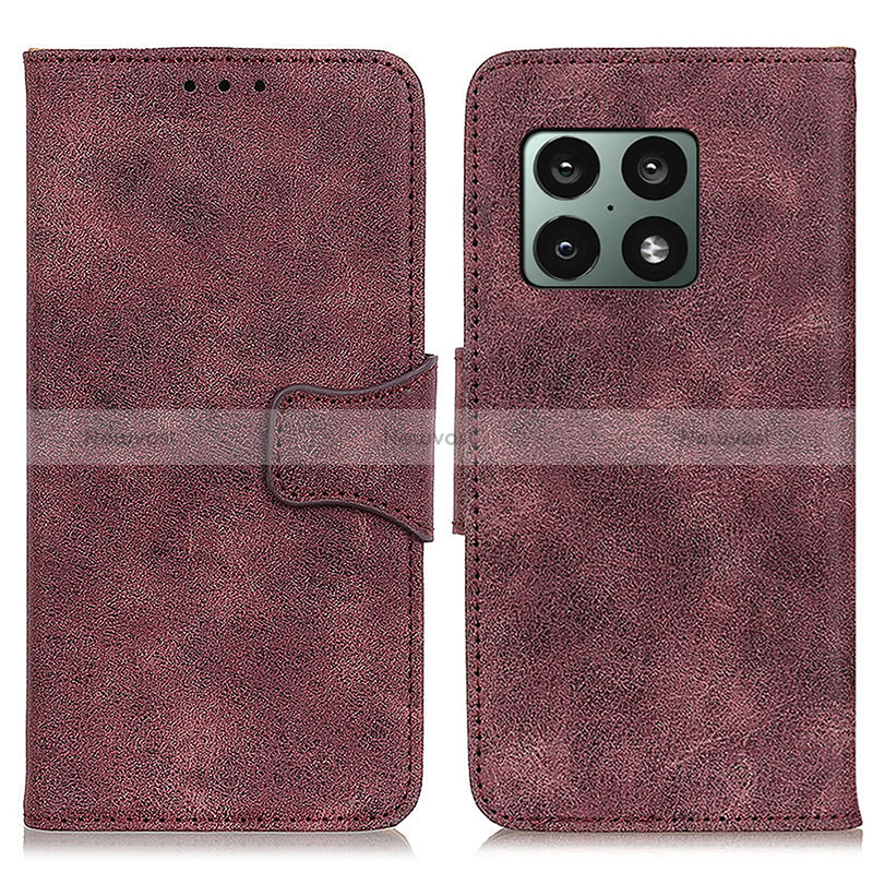 Leather Case Stands Flip Cover Holder M03L for OnePlus 10 Pro 5G Purple