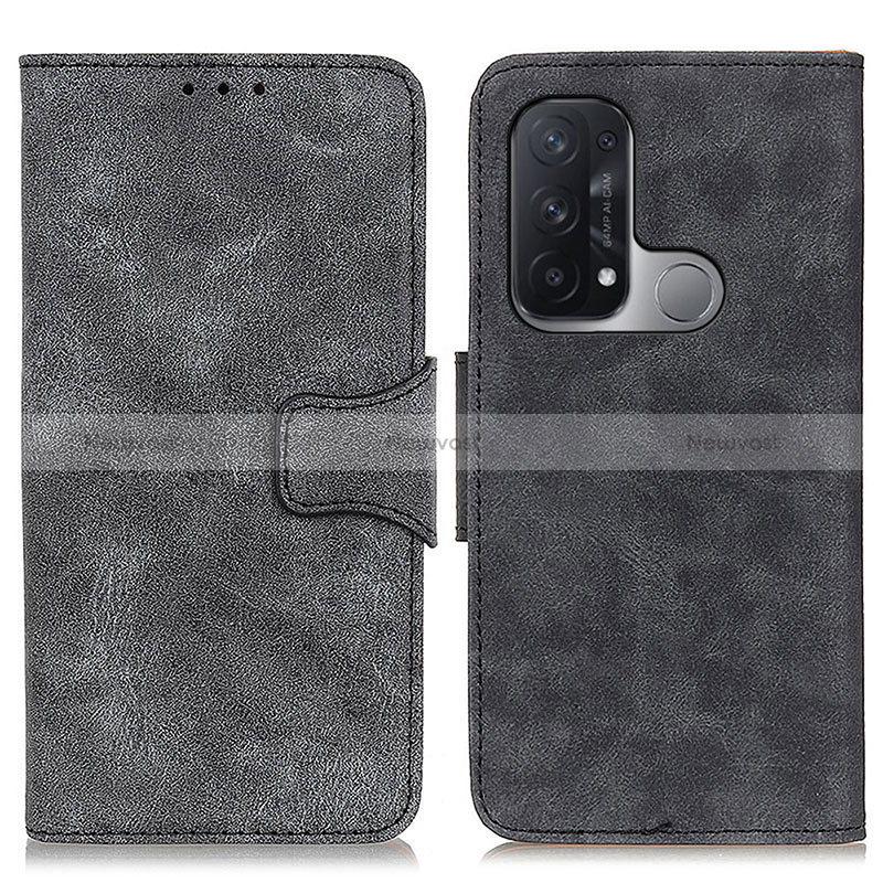 Leather Case Stands Flip Cover Holder M03L for Oppo Reno5 A Black