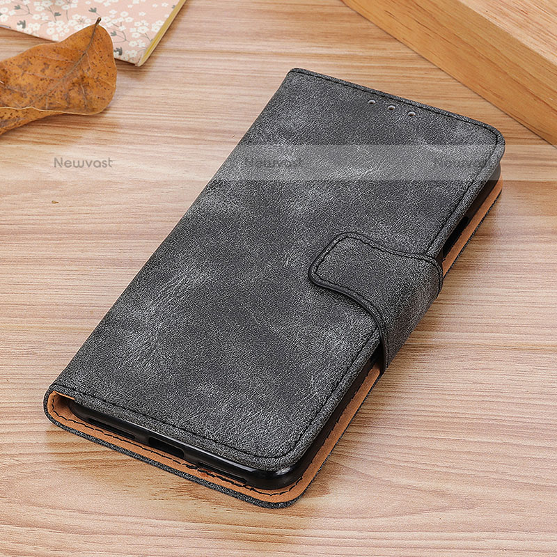 Leather Case Stands Flip Cover Holder M03L for Samsung Galaxy A02s Black
