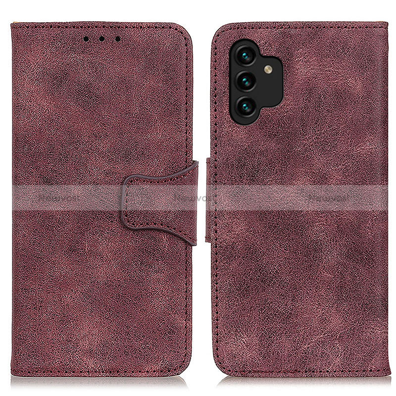 Leather Case Stands Flip Cover Holder M03L for Samsung Galaxy A13 4G Purple