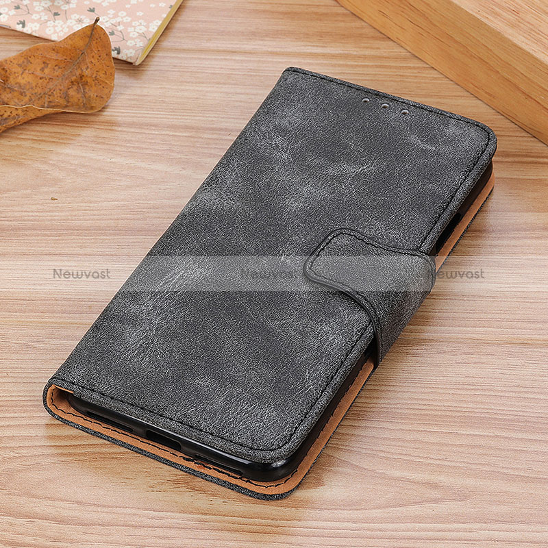 Leather Case Stands Flip Cover Holder M03L for Samsung Galaxy A32 4G Black