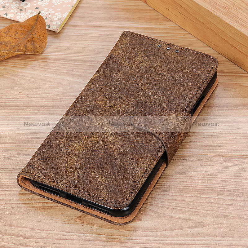 Leather Case Stands Flip Cover Holder M03L for Samsung Galaxy A32 4G Brown