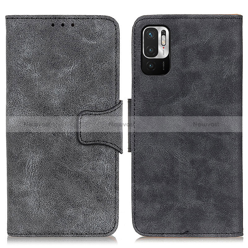 Leather Case Stands Flip Cover Holder M03L for Xiaomi Redmi Note 10 JE 5G Black