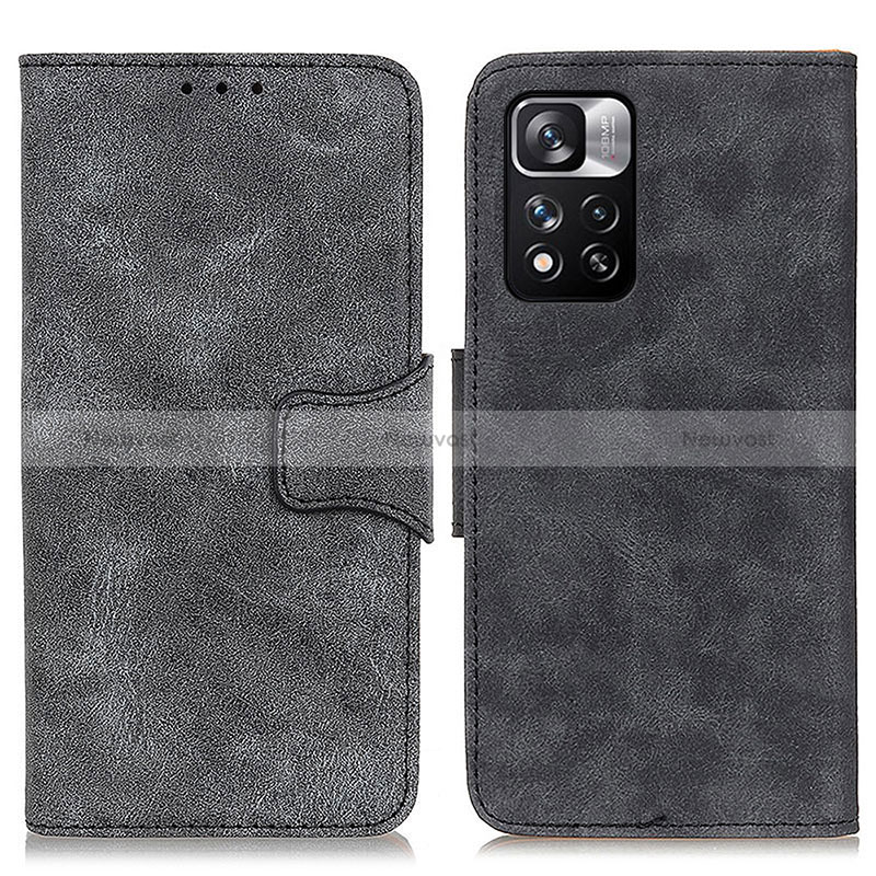 Leather Case Stands Flip Cover Holder M03L for Xiaomi Redmi Note 11 Pro+ Plus 5G Black