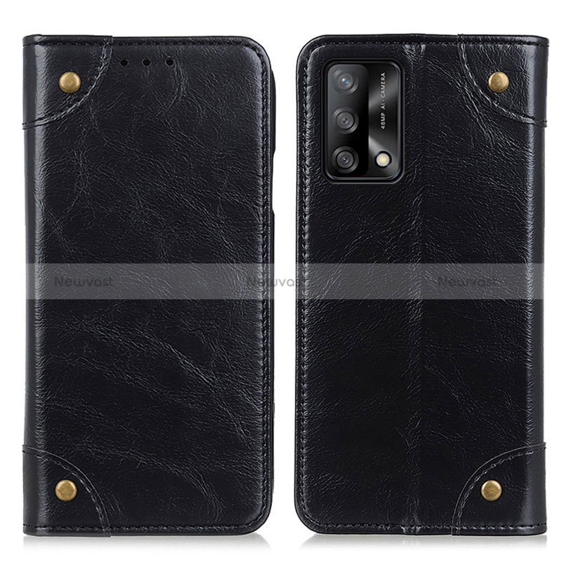 Leather Case Stands Flip Cover Holder M04L for Oppo F19s Black