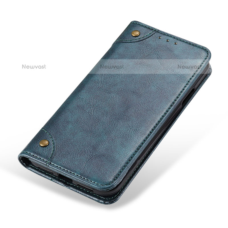 Leather Case Stands Flip Cover Holder M04L for Samsung Galaxy A02s Blue