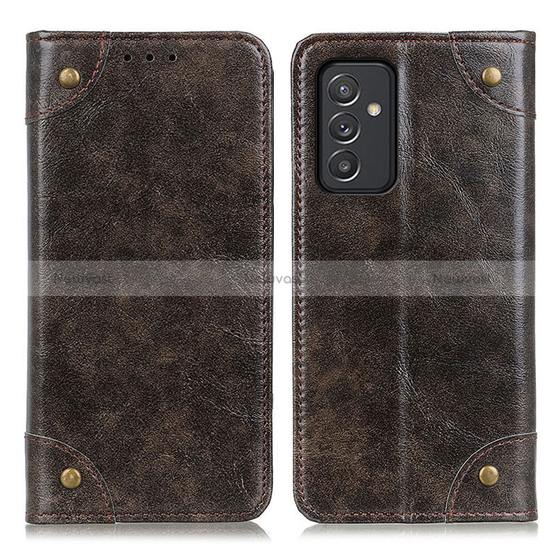 Leather Case Stands Flip Cover Holder M04L for Samsung Galaxy A15 4G Bronze