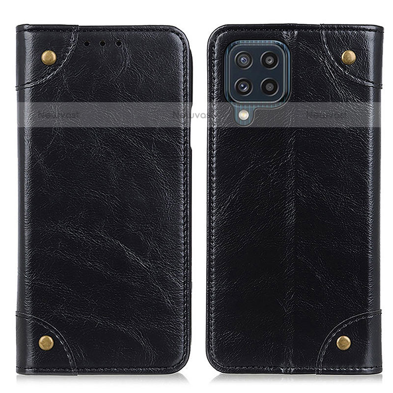 Leather Case Stands Flip Cover Holder M04L for Samsung Galaxy M32 4G Black