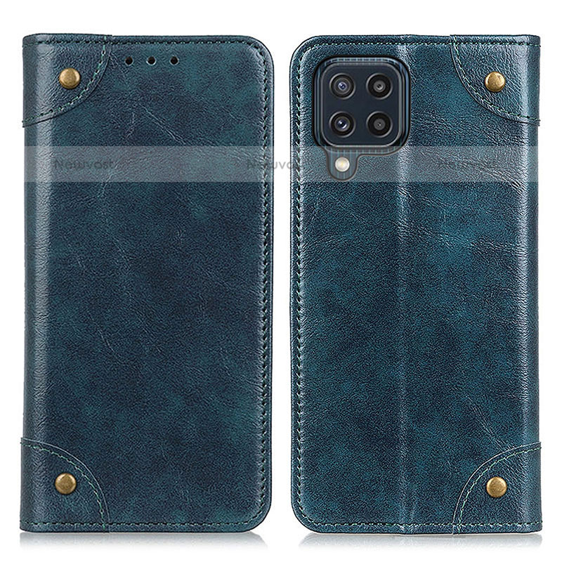 Leather Case Stands Flip Cover Holder M04L for Samsung Galaxy M32 4G Blue