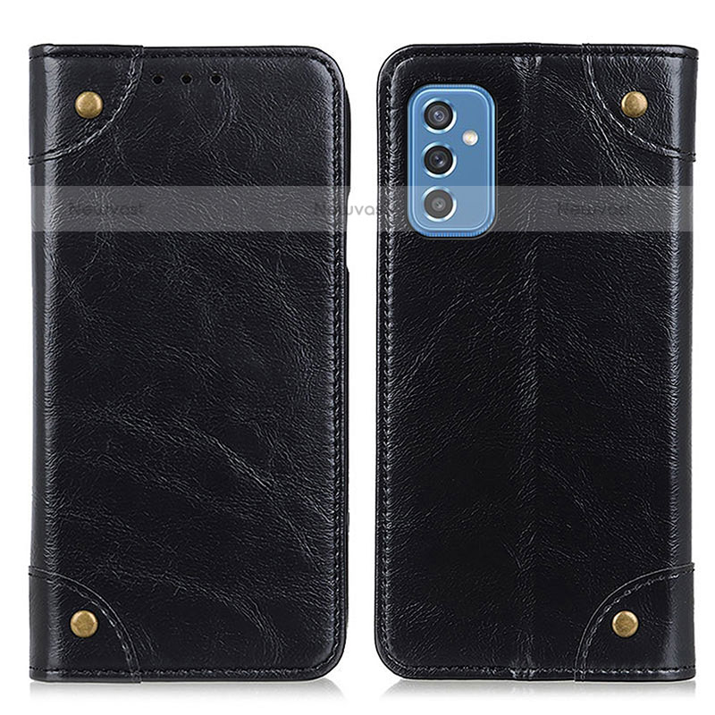 Leather Case Stands Flip Cover Holder M04L for Samsung Galaxy M52 5G Black