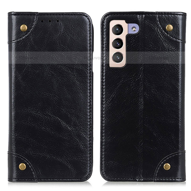 Leather Case Stands Flip Cover Holder M04L for Samsung Galaxy S21 5G Black