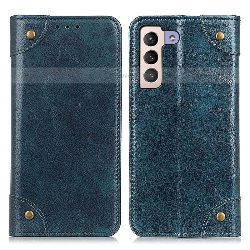 Leather Case Stands Flip Cover Holder M04L for Samsung Galaxy S22 5G Blue