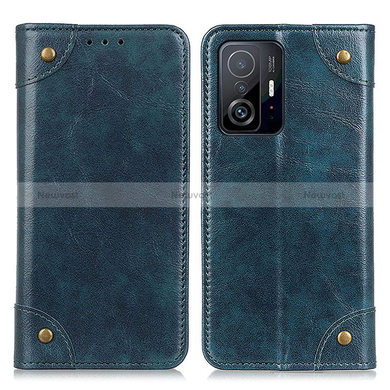 Leather Case Stands Flip Cover Holder M04L for Xiaomi Mi 11T Pro 5G Blue