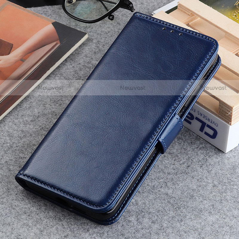 Leather Case Stands Flip Cover Holder M05L for Motorola Moto Edge 30 Pro 5G Blue