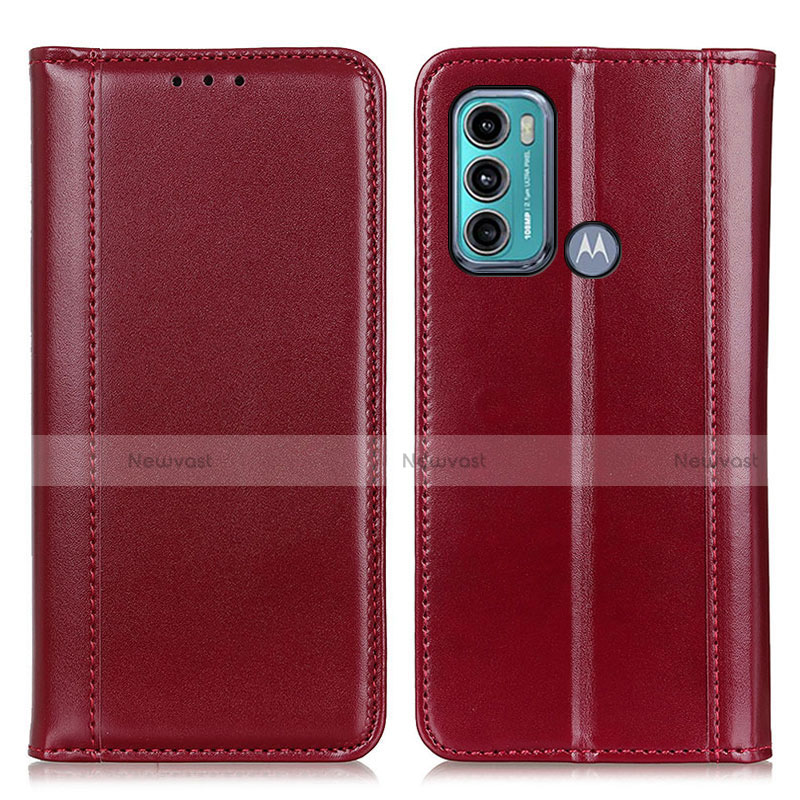 Leather Case Stands Flip Cover Holder M05L for Motorola Moto G40 Fusion Red