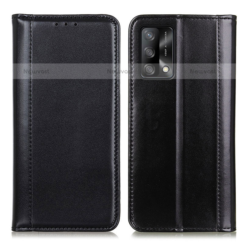 Leather Case Stands Flip Cover Holder M05L for Oppo A74 4G Black