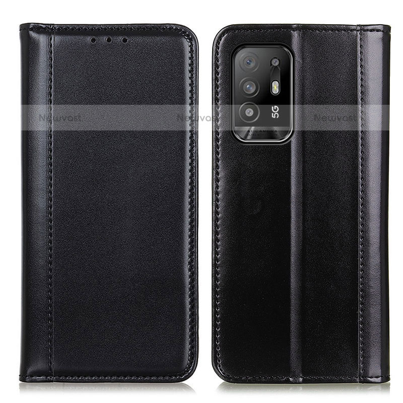 Leather Case Stands Flip Cover Holder M05L for Oppo A94 5G Black