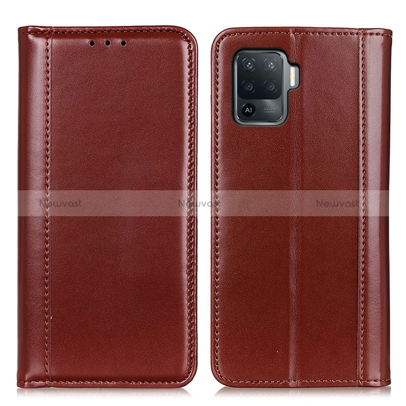 Leather Case Stands Flip Cover Holder M05L for Oppo Reno5 Lite