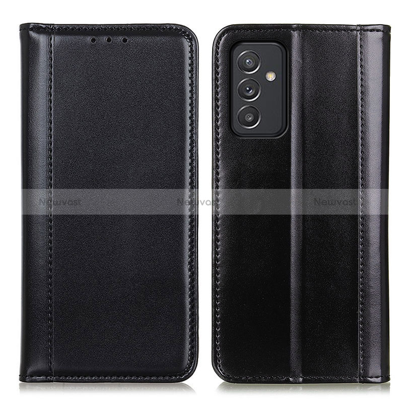 Leather Case Stands Flip Cover Holder M05L for Samsung Galaxy A15 4G Black