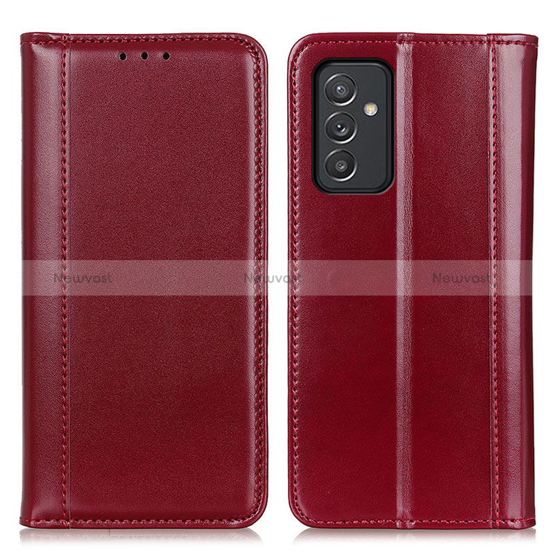 Leather Case Stands Flip Cover Holder M05L for Samsung Galaxy A15 LTE Red