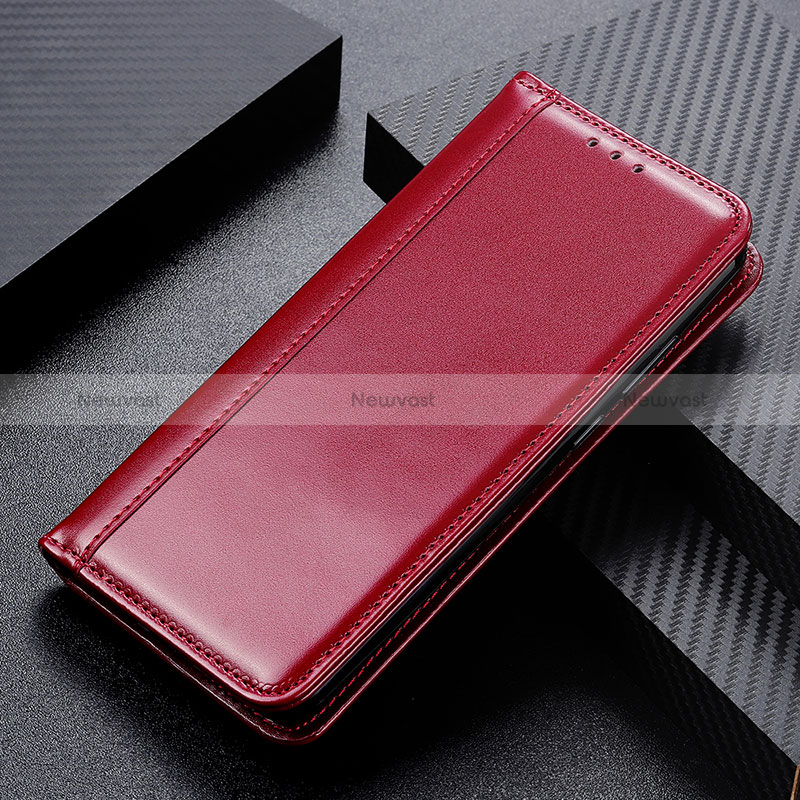 Leather Case Stands Flip Cover Holder M05L for Samsung Galaxy A32 4G Red