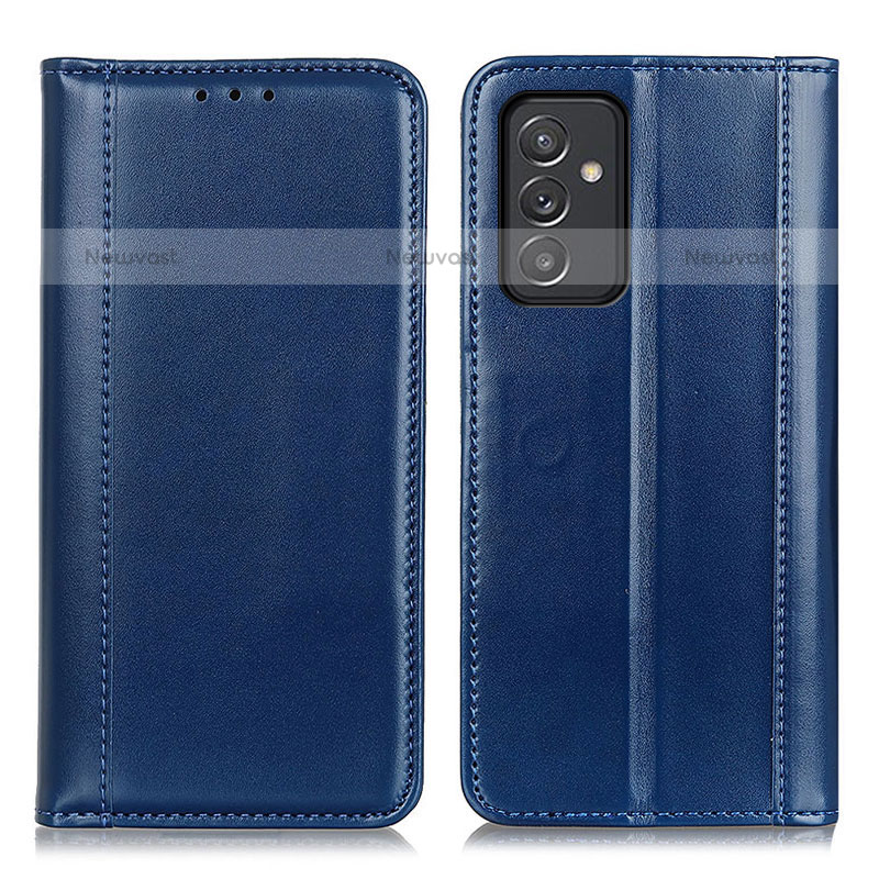 Leather Case Stands Flip Cover Holder M05L for Samsung Galaxy Quantum2 5G Blue