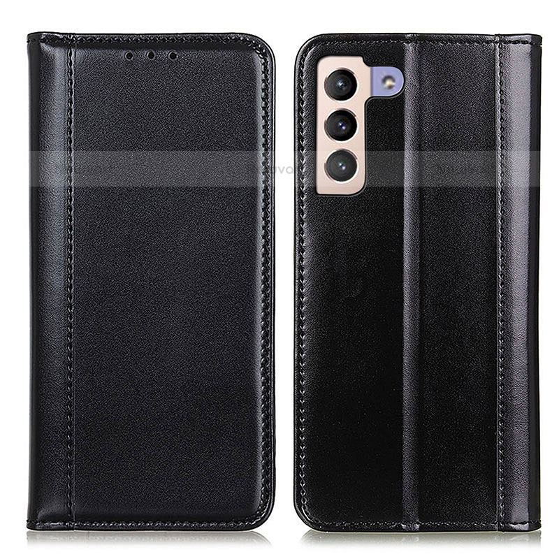 Leather Case Stands Flip Cover Holder M05L for Samsung Galaxy S21 Plus 5G Black