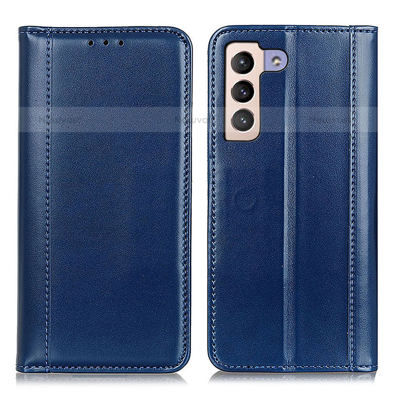 Leather Case Stands Flip Cover Holder M05L for Samsung Galaxy S22 5G Blue