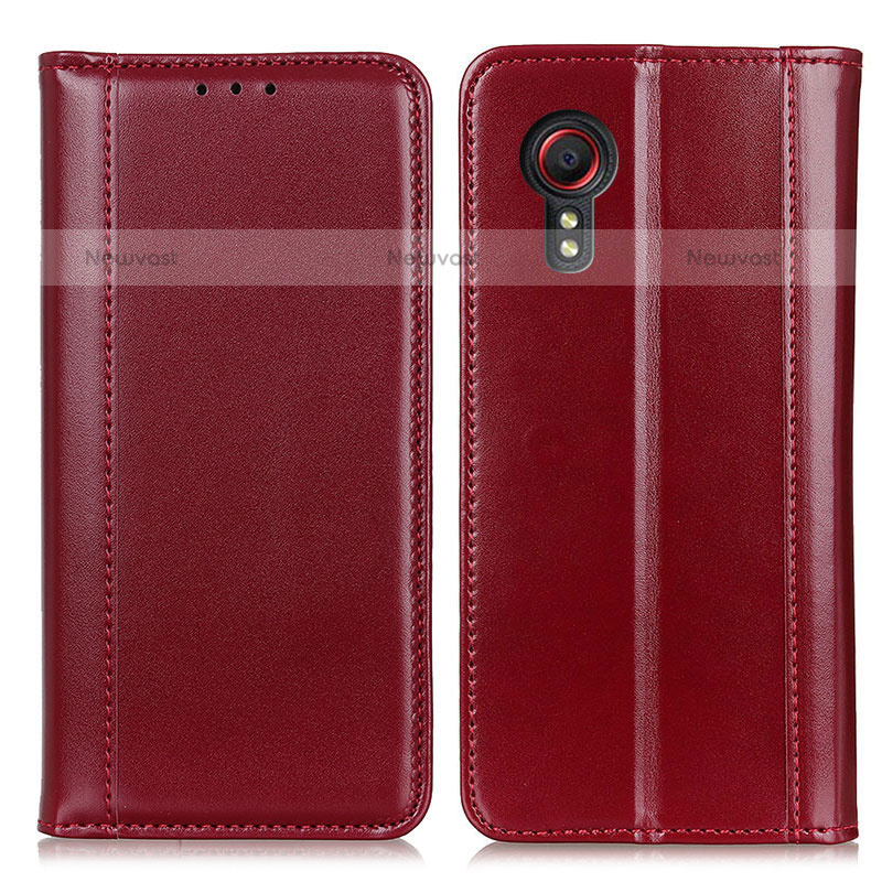 Leather Case Stands Flip Cover Holder M05L for Samsung Galaxy XCover 5 SM-G525F Red