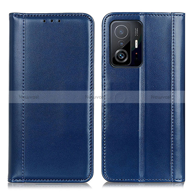 Leather Case Stands Flip Cover Holder M05L for Xiaomi Mi 11T Pro 5G Blue