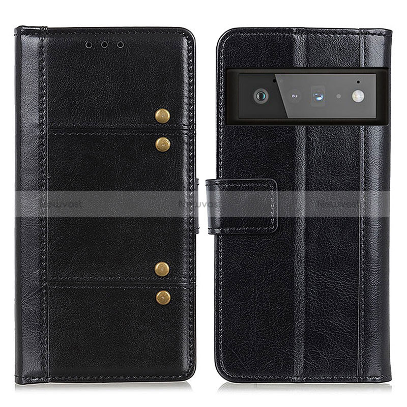 Leather Case Stands Flip Cover Holder M06L for Google Pixel 6 Pro 5G Black