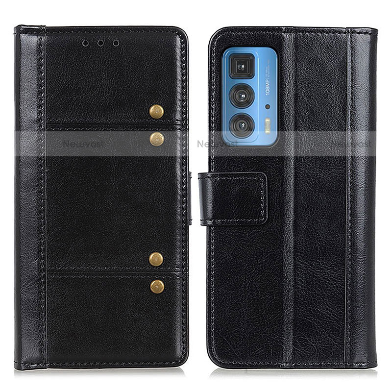 Leather Case Stands Flip Cover Holder M06L for Motorola Moto Edge 20 Pro 5G Black