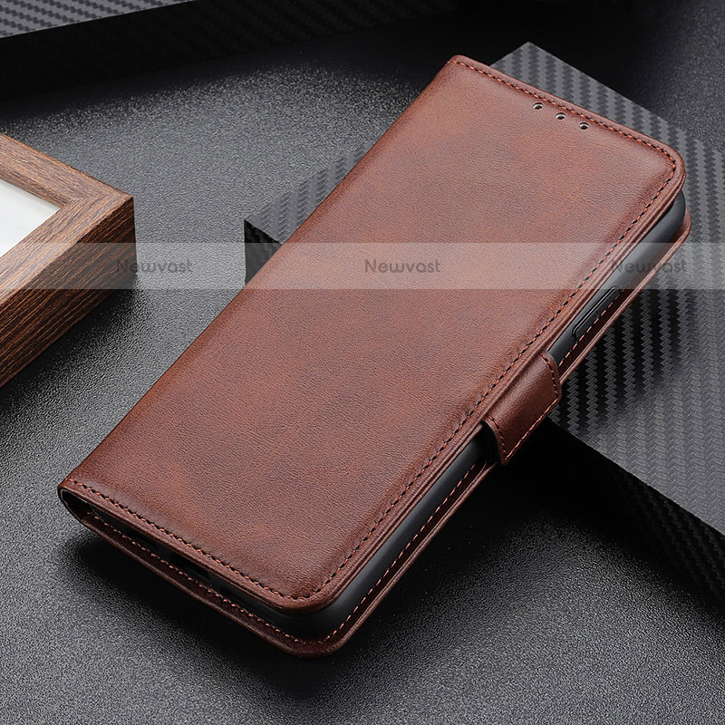 Leather Case Stands Flip Cover Holder M06L for Motorola Moto Edge Plus (2022) 5G Brown