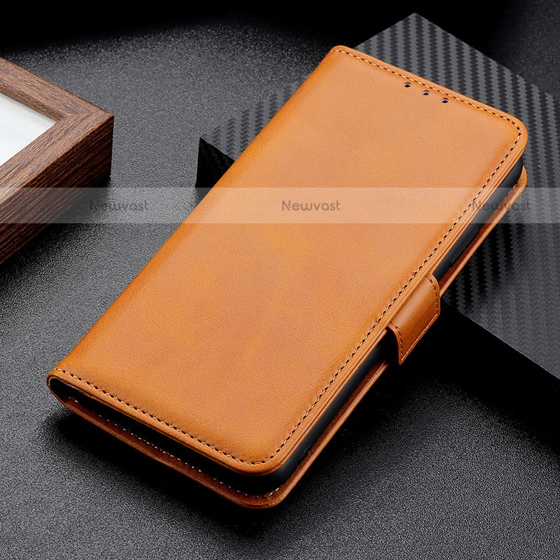 Leather Case Stands Flip Cover Holder M06L for Motorola Moto Edge S30 5G Light Brown