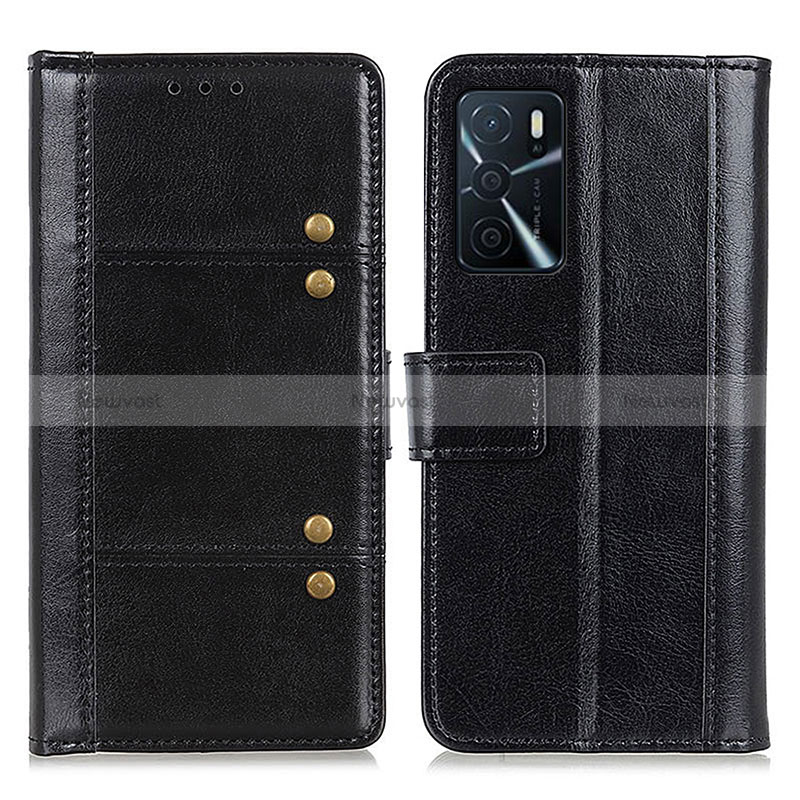 Leather Case Stands Flip Cover Holder M06L for Oppo A16s Black