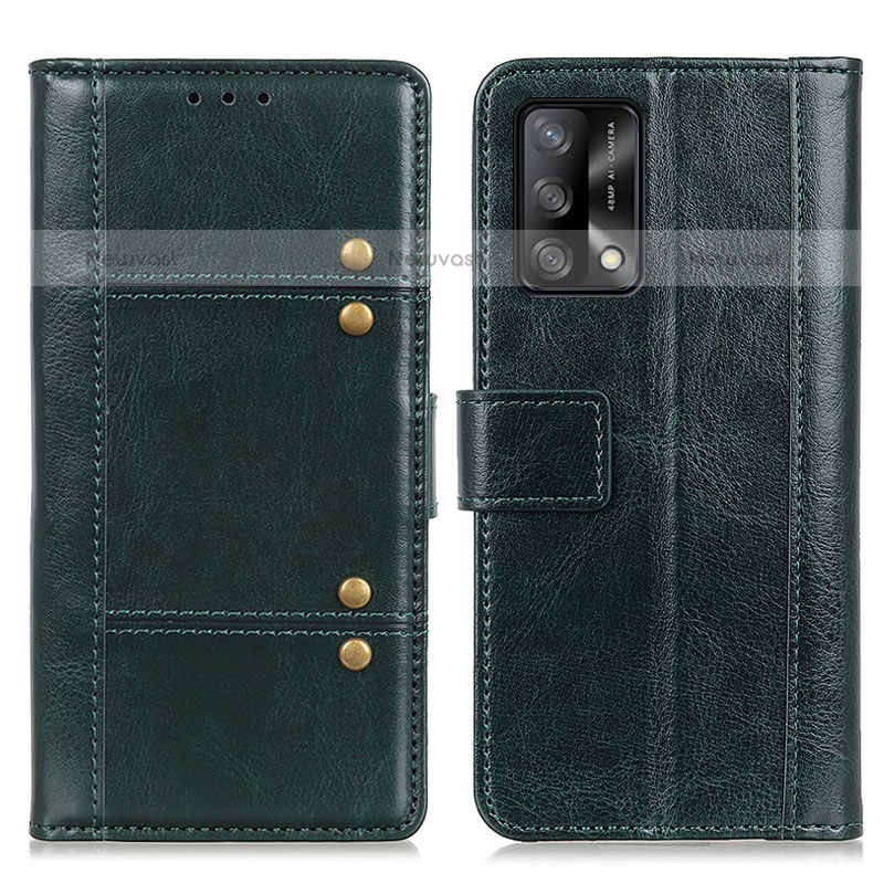 Leather Case Stands Flip Cover Holder M06L for Oppo A74 4G Green